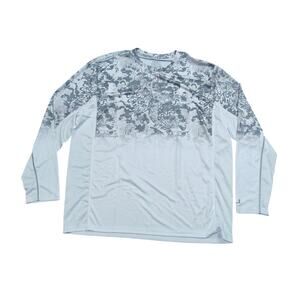 HUK Icon X Tide Change Fade L/S Shirt UPF 50+ Atlantic Color Size XXL